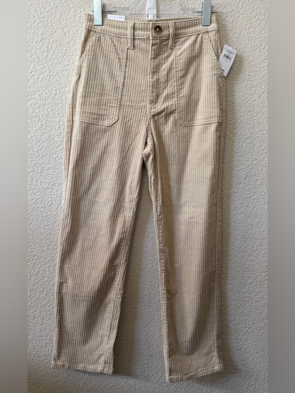Kancan Womens (26) 90's Straight Nicole Rough Corduroy Neutral Beige Pant $64.99